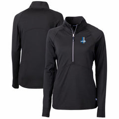 NFL Detroit Lions Cutter & Buck Women's Throwback Logo Adapt Eco Knit Stretch Recycled Half-Zip Pullover Top
