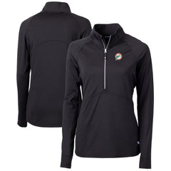 NFL Miami Dolphins Cutter & Buck Women's Throwback Logo Adapt Eco Knit Stretch Recycled Half-Zip Pullover Top