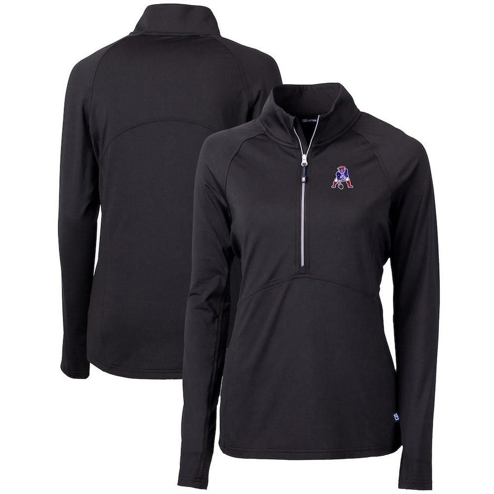 NFL New England Patriots Cutter & Buck Women's Throwback Logo Adapt Eco Knit Stretch Recycled Half-Zip Pullover Top