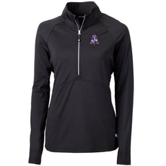 NFL New England Patriots Cutter & Buck Women's Throwback Logo Adapt Eco Knit Stretch Recycled Half-Zip Pullover Top