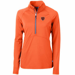 NFL Chicago Bears Cutter & Buck Women's Throwback Logo Adapt Eco Knit Stretch Recycled Half-Zip Pullover Top