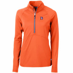 NFL Denver Broncos Cutter & Buck Women's Throwback Logo Adapt Eco Knit Stretch Recycled Half-Zip Pullover Top
