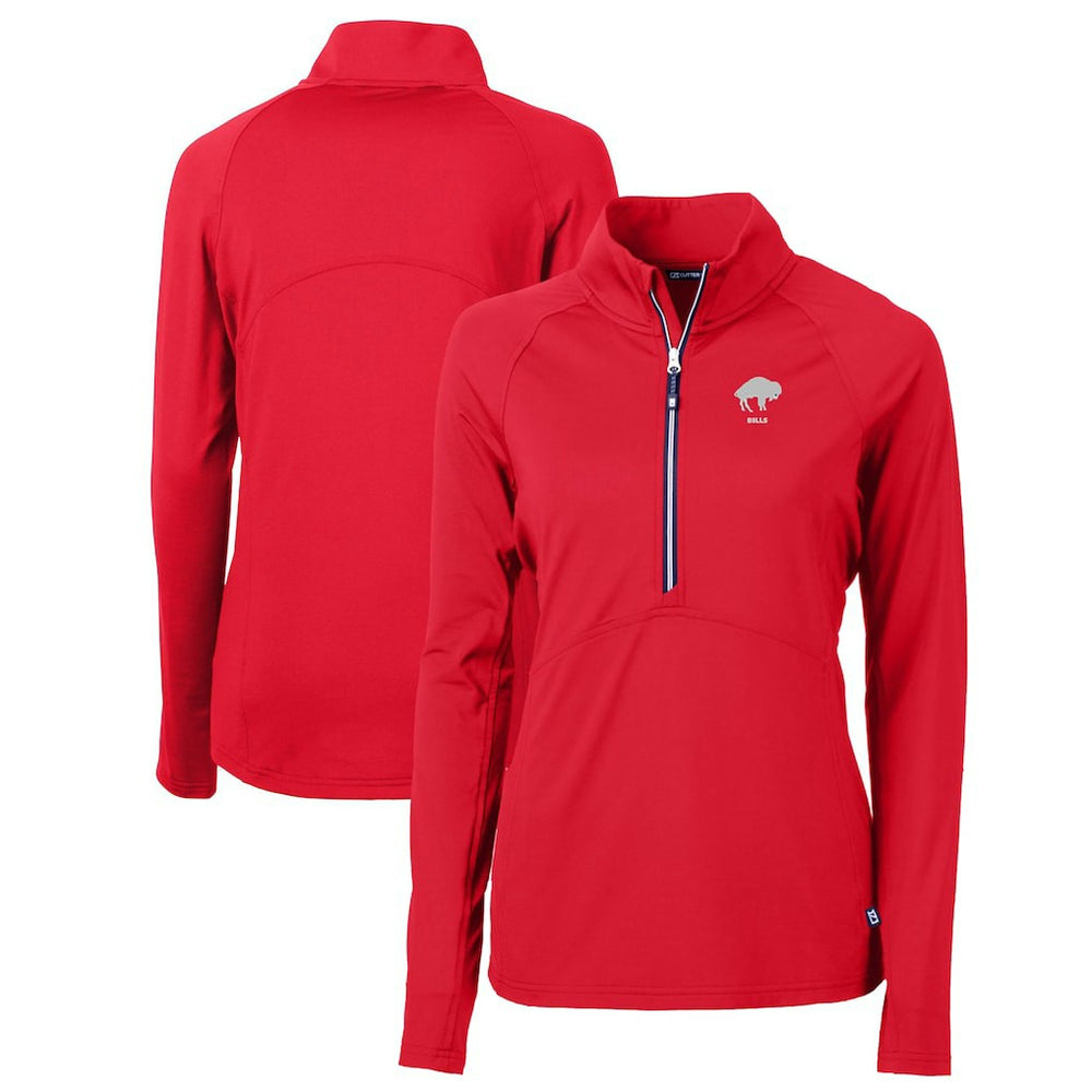 NFL Buffalo Bills Cutter & Buck Women's Throwback Logo Adapt Eco Knit Stretch Recycled Half-Zip Pullover Top