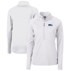 NFL Seattle Seahawks Cutter & Buck Women's Throwback Logo Adapt Eco Knit Stretch Recycled Half-Zip Pullover Top