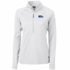 NFL Seattle Seahawks Cutter & Buck Women's Throwback Logo Adapt Eco Knit Stretch Recycled Half-Zip Pullover Top