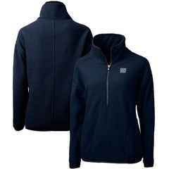 NFL New York Giants Cutter & Buck Women's Throwback Logo Cascade Eco Sherpa Fleece Half-Zip Pullover Jacket