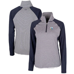 NFL Los Angeles Chargers Cutter & Buck Women's Throwback Logo Forge Tonal Stripe Stretch Half-Zip Pullover Top