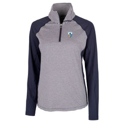 NFL Los Angeles Chargers Cutter & Buck Women's Throwback Logo Forge Tonal Stripe Stretch Half-Zip Pullover Top