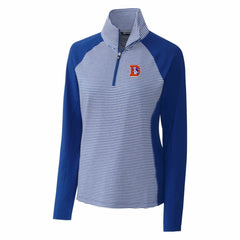 NFL Denver Broncos Cutter & Buck Women's Throwback Logo Forge Tonal Stripe Stretch Half-Zip Pullover Top