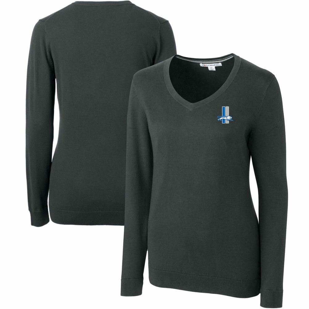 NFL Detroit Lions Cutter & Buck Women's Throwback Logo Lakemont Tri-Blend V-Neck Sweater