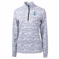 NFL Detroit Lions Cutter & Buck Women's Throwback Logo Traverse Camo Quarter-Zip Pullover Top