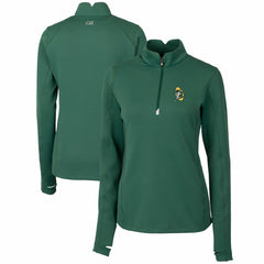 NFL Green Bay Packers Cutter & Buck Women's Throwback Logo Traverse Stretch Quarter-Zip Pullover Top