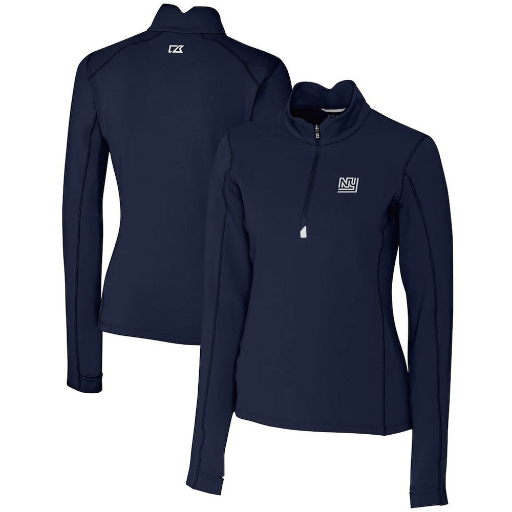 NFL New York Giants Cutter & Buck Women's Throwback Logo Traverse Stretch Quarter-Zip Pullover Top