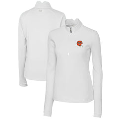 NFL Cincinnati Bengals Cutter & Buck Women's Throwback Logo Traverse Stretch Quarter-Zip Pullover Top