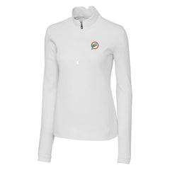 NFL Miami Dolphins Cutter & Buck Women's Throwback Logo Traverse Stretch Quarter-Zip Pullover Top