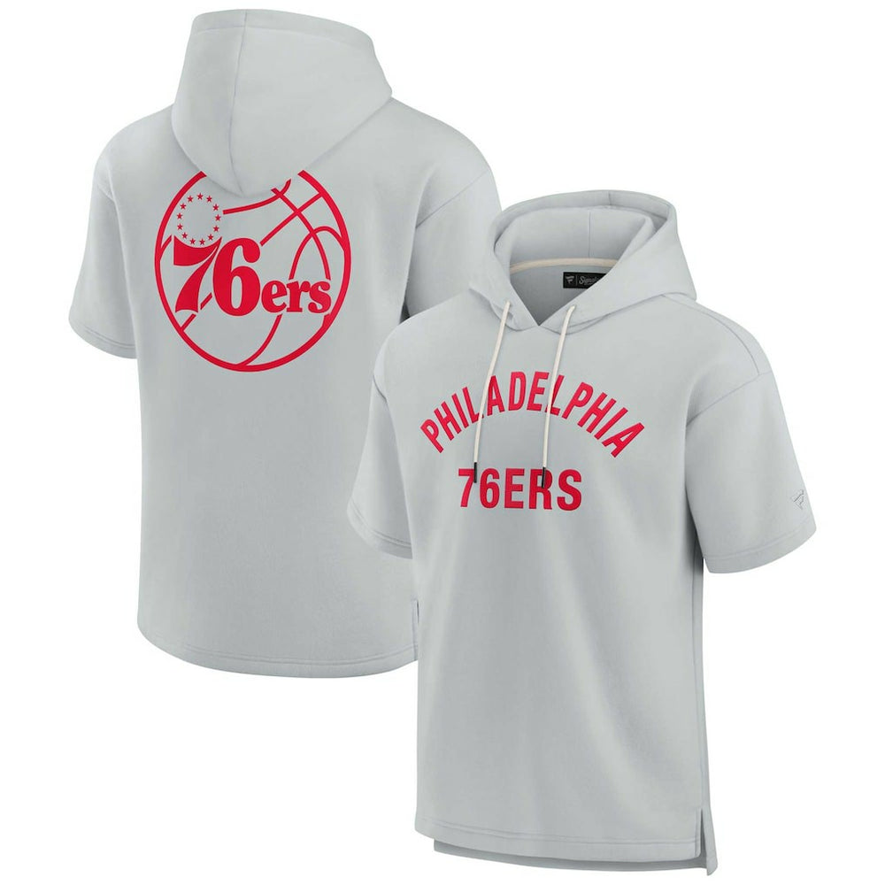 Philadelphia 76ers Unisex Elements Super Soft Fleece Short Sleeve Pullover Hoodie - Gray | Fanatics for sale