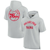 Philadelphia 76ers Unisex Elements Super Soft Fleece Short Sleeve Pullover Hoodie - Gray | Fanatics for sale