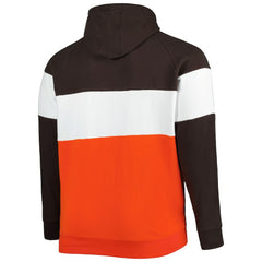 NFL Cleveland Browns Big & Tall Current Colorblock Raglan Fleece Pullover Hoodie