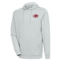 Cincinnati Reds Antigua Action Pullover Hoodie - Heather Gray
