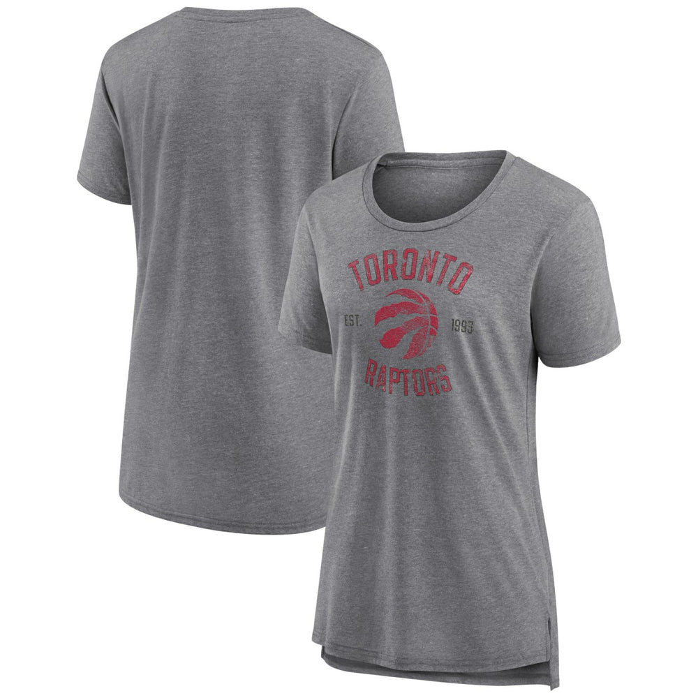 Toronto Raptors Women's Heritage Tri-Blend T-Shirt - Heather Gray cheap