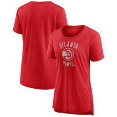 Atlanta Hawks Women's Heritage Tri-Blend T-Shirt - Heather Red on sale