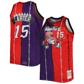 Vince Carter Toronto Raptors Big & Tall Hardwood Classics 1998/99 Split Swingman Jersey - Purple/Red | Mitchell & Ness for sale