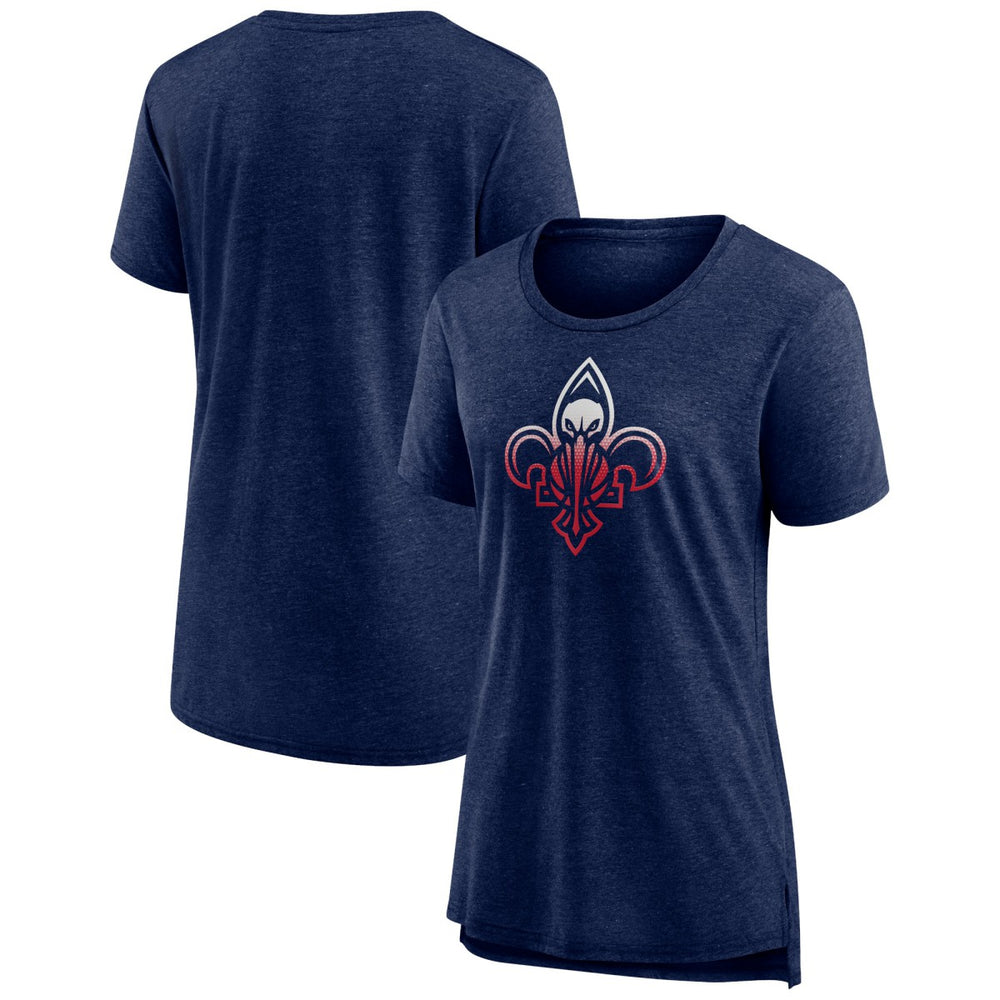 New Orleans Pelicans Women's Gradient Logo Tri-Blend T-Shirt - Heather Navy discount