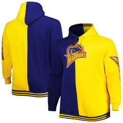 Golden State Warriors Big & Tall Hardwood Classics Split Pullover Hoodie sale - Navy/Gold | Mitchell & Ness discount
