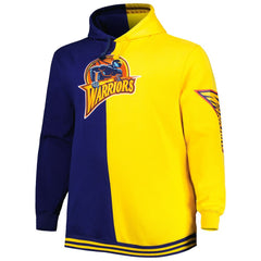 Golden State Warriors Big & Tall Hardwood Classics Split Pullover Hoodie sale - Navy/Gold | Mitchell & Ness discount