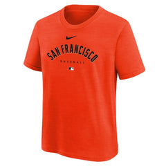 San Francisco Giants Youth Authentic Collection Early Work Tri-Blend T-Shirt - Orange | Nike