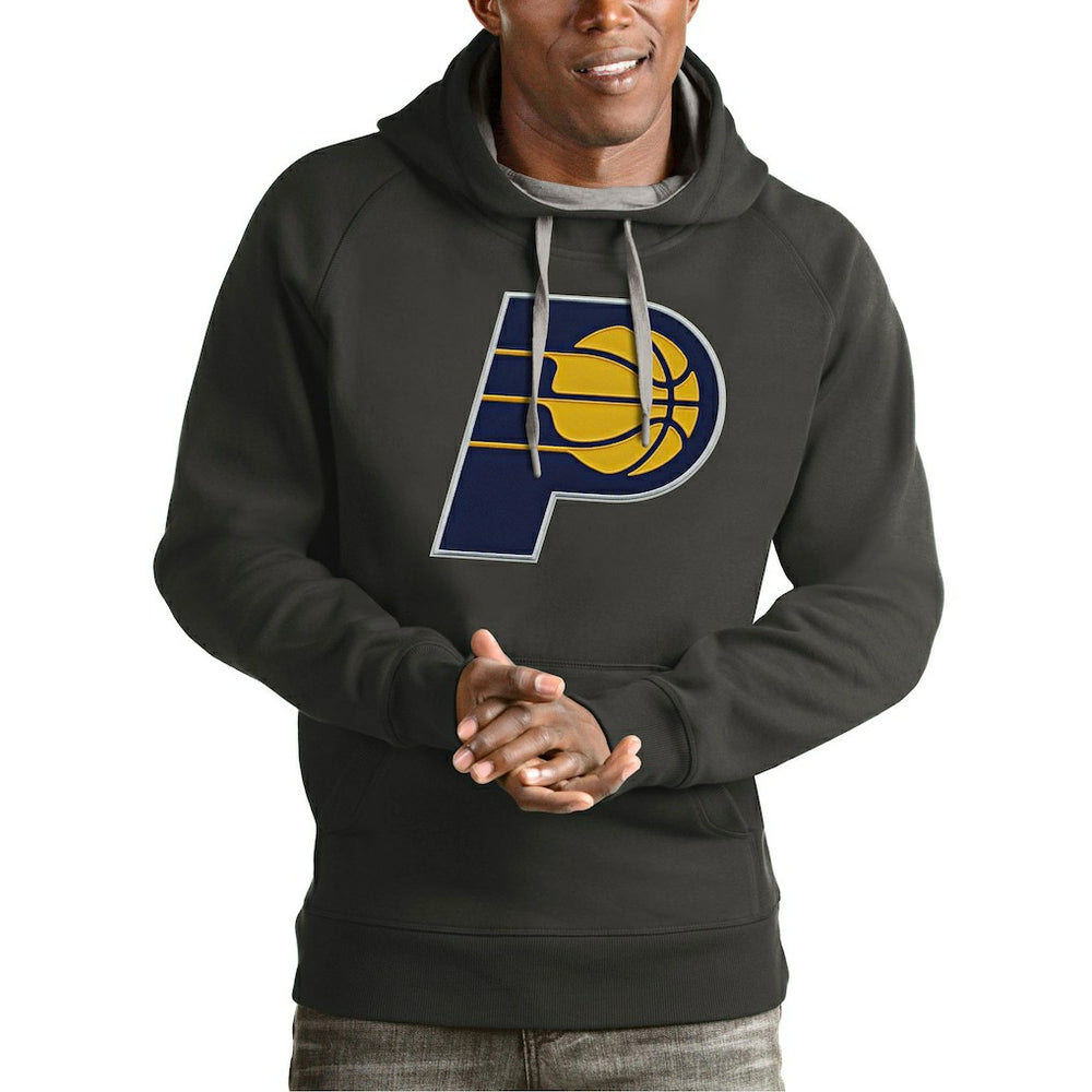 Indiana Pacers Antigua Team Logo Victory Pullover Hoodie - Charcoal online