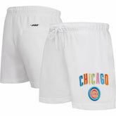 Chicago Cubs Pro Standard Women's Washed Neon Shorts - White