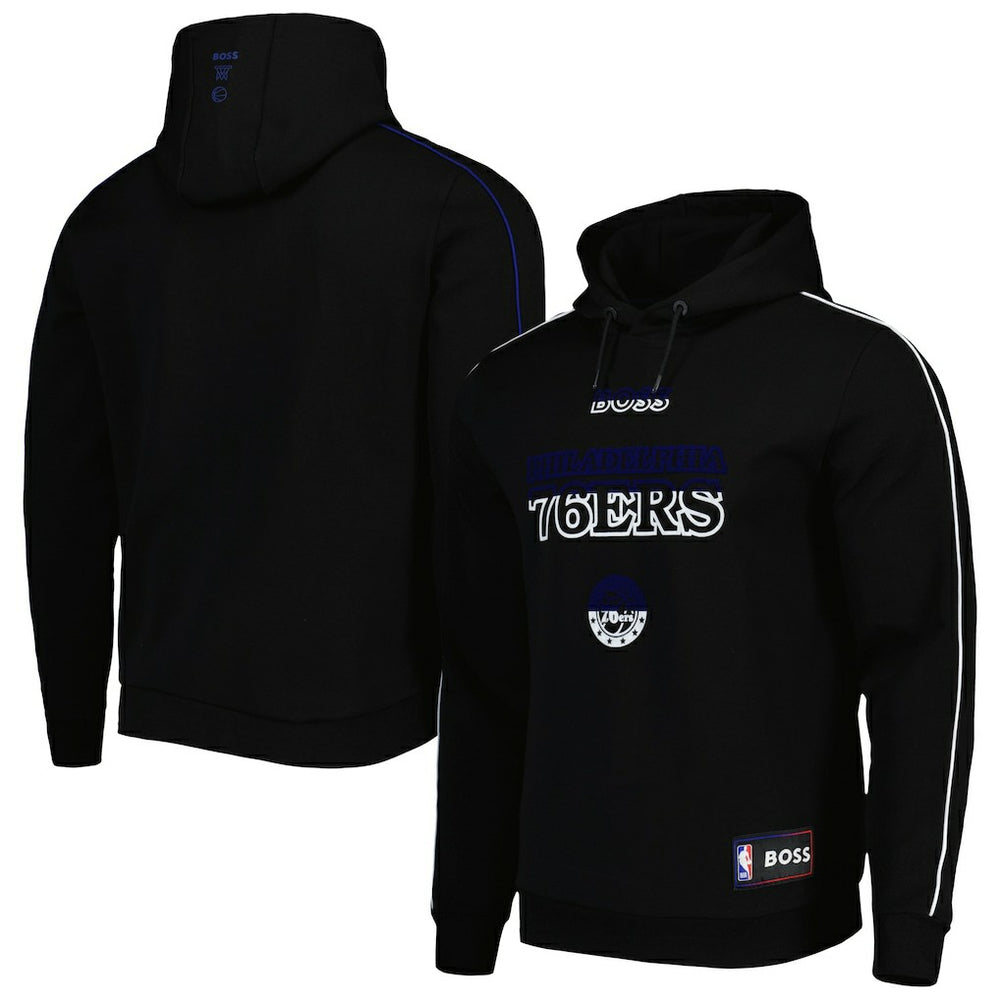 Philadelphia 76ers NBA x Hugo Boss Team Bounce Tri-Blend Pullover Hoodie - Black on sale