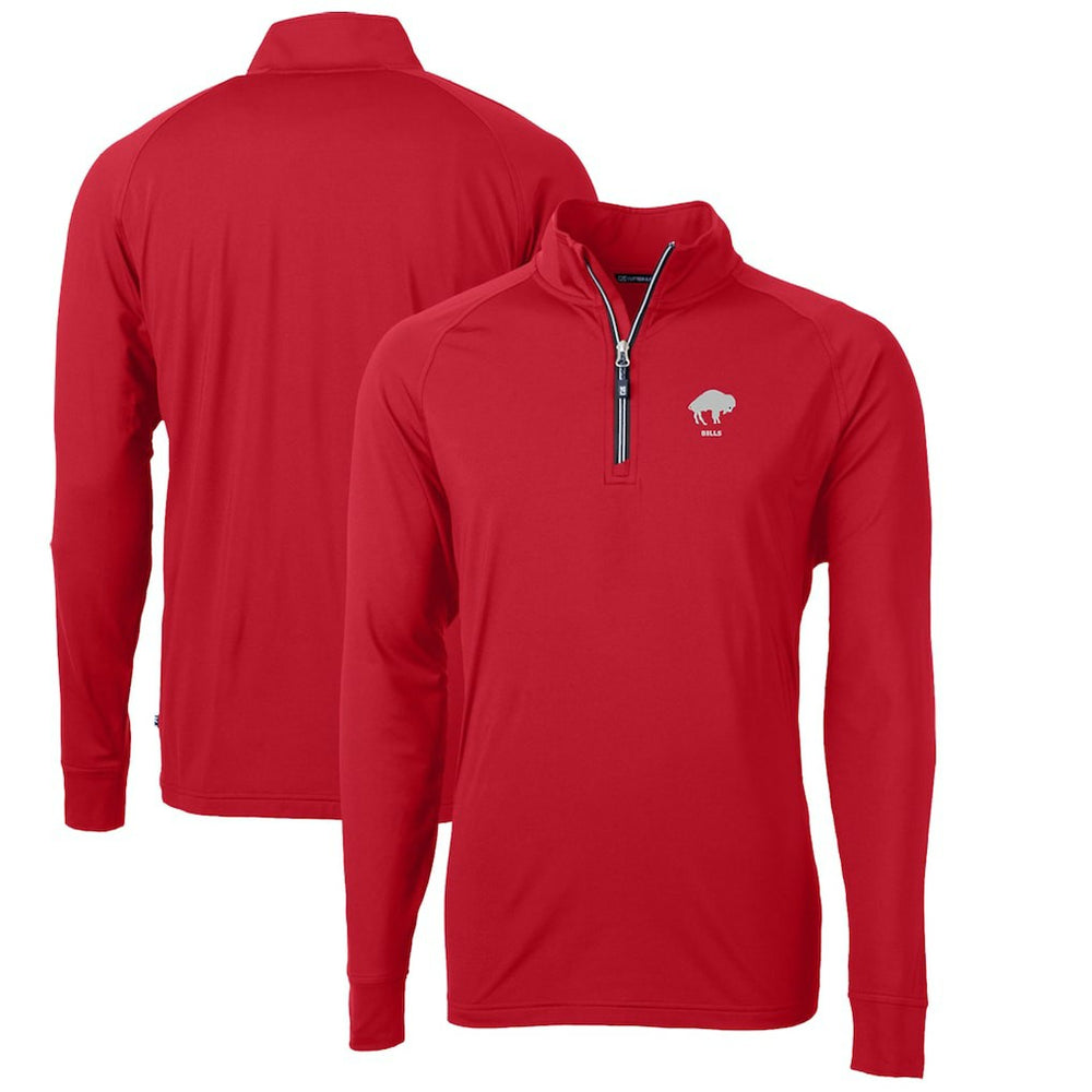 NFL Buffalo Bills Cutter & Buck Adapt Eco Knit Stretch Recycled Big & Tall Quarter-Zip Throwback Pullover Top