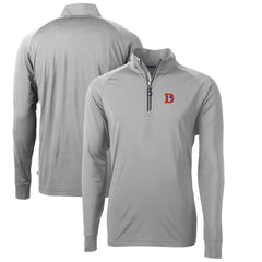 NFL Denver Broncos Cutter & Buck Adapt Eco Knit Stretch Recycled Big & Tall Quarter-Zip Throwback Pullover Top
