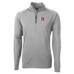 NFL Denver Broncos Cutter & Buck Adapt Eco Knit Stretch Recycled Big & Tall Quarter-Zip Throwback Pullover Top
