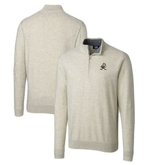 NFL Cleveland Browns Cutter & Buck Throwback Logo Lakemont Tri-Blend Big & Tall Quarter-Zip Pullover Sweater