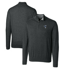 NFL Indianapolis Colts Cutter & Buck Throwback Logo Lakemont Tri-Blend Big & Tall Quarter-Zip Pullover Sweater