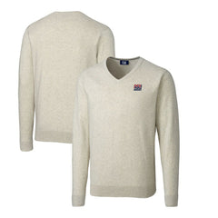 NFL New York Giants Cutter & Buck Throwback Logo Lakemont Tri-Blend Big & Tall V-Neck Pullover Sweater