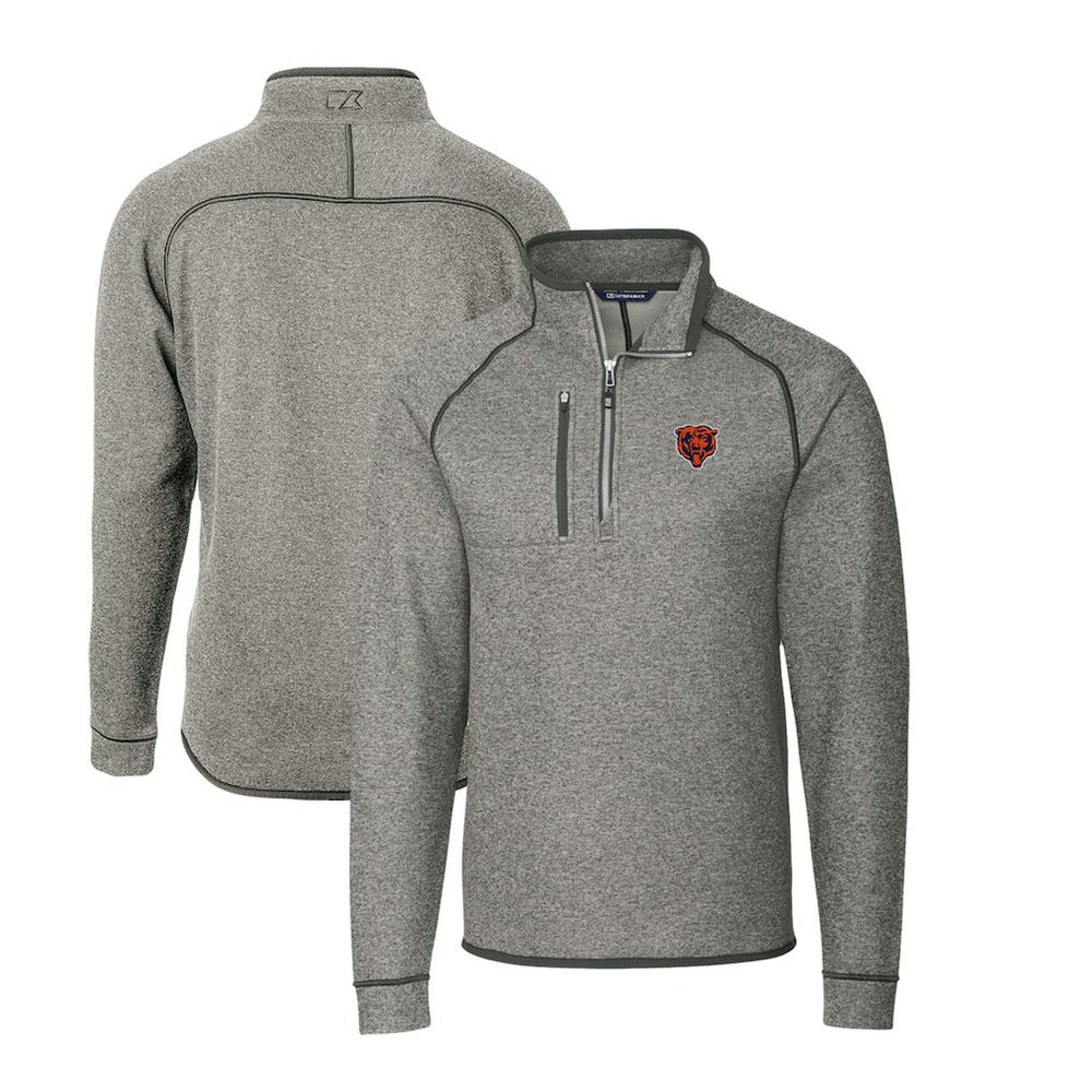 NFL Chicago Bears Cutter & Buck Mainsail Sweater-Knit Big & Tall Half-Zip Pullover Jacket