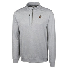 NFL Cleveland Browns Cutter & Buck Stealth Heathered Big & Tall Throwback Logo Quarter-Zip Pullover Top