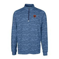 NFL Chicago Bears Cutter & Buck Throwback Logo Big & Tall Traverse Camo Print Stretch Quarter-Zip Pullover Top