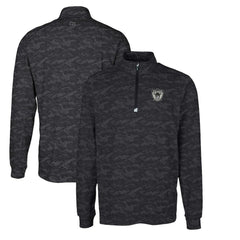 NFL Las Vegas Raiders Cutter & Buck Throwback Logo Big & Tall Traverse Camo Print Stretch Quarter-Zip Pullover Top