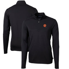 NFL Cincinnati Bengals Cutter & Buck Throwback Logo Virtue Eco Pique Recycled Quarter-Zip Big & Tall Pullover Top