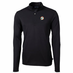 NFL Miami Dolphins Cutter & Buck Throwback Logo Virtue Eco Pique Recycled Quarter-Zip Big & Tall Pullover Top