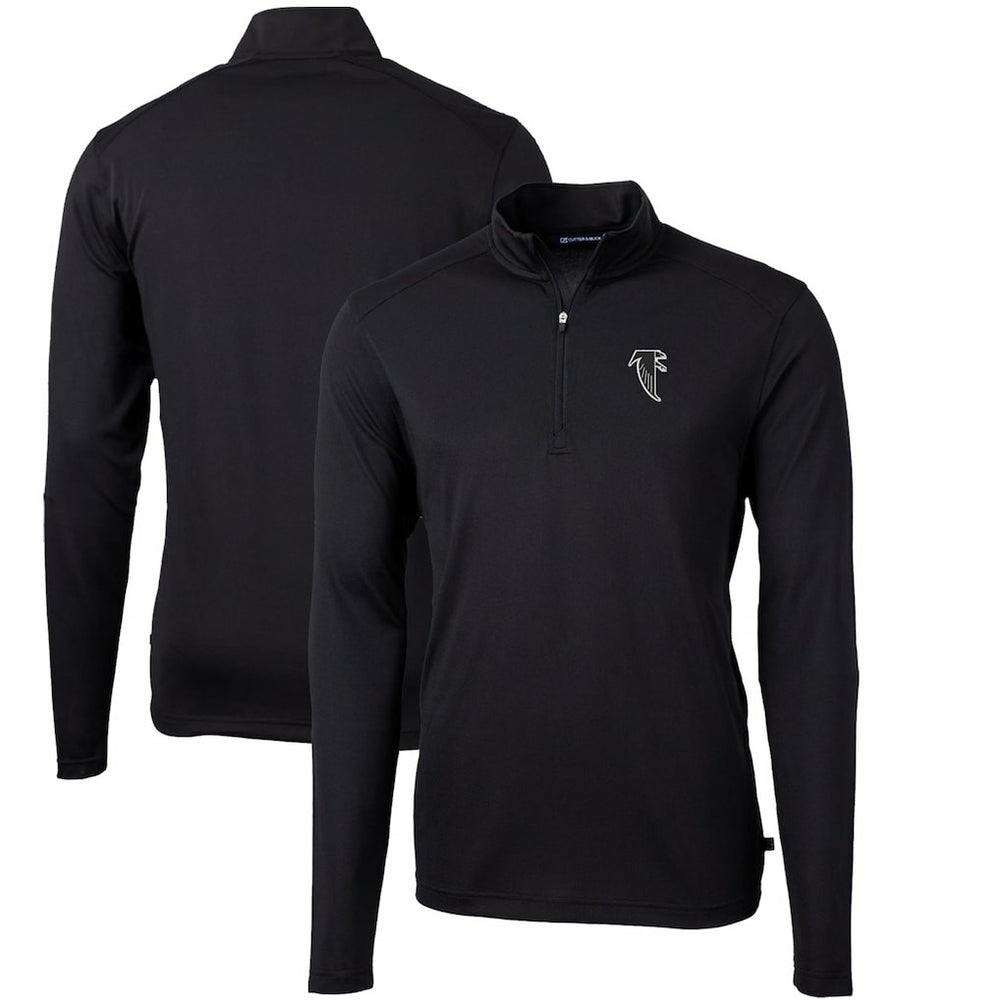 NFL Atlanta Falcons Cutter & Buck Throwback Logo Virtue Eco Pique Recycled Quarter-Zip Big & Tall Pullover Top
