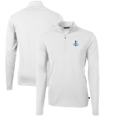 NFL Detroit Lions Cutter & Buck Throwback Logo Virtue Eco Pique Recycled Quarter-Zip Big & Tall Pullover Top