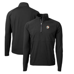 NFL Miami Dolphins Cutter & Buck Adapt Eco Knit Hybrid Recycled Quarter-Zip Throwback Pullover Top