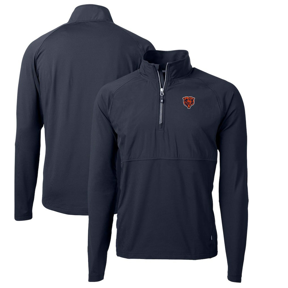 NFL Chicago Bears Cutter & Buck Adapt Eco Knit Hybrid Recycled Quarter-Zip Throwback Pullover Top