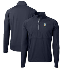 NFL Los Angeles Chargers Cutter & Buck Adapt Eco Knit Hybrid Recycled Quarter-Zip Throwback Pullover Top